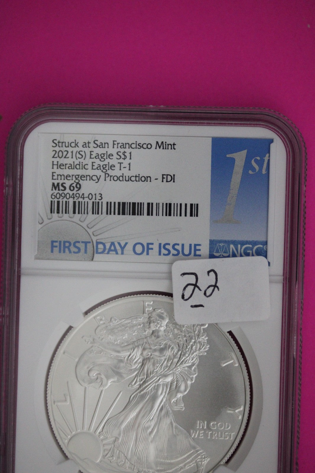 2012 S MS 69 Silver American Eagle MILKSPOTS NGC Emergency Production Slab 22