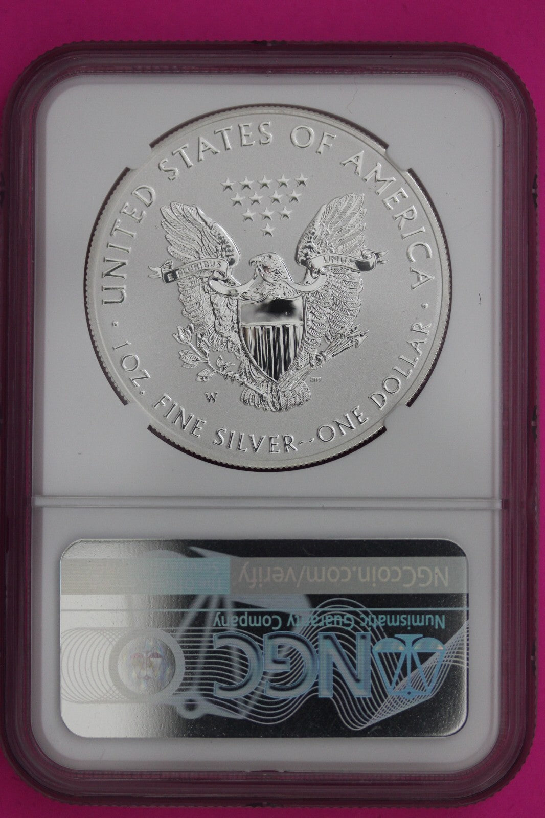 2021 W T1 Gem Reverse Proof Silver Eagle NGC Slab John Mercanti Signature 503