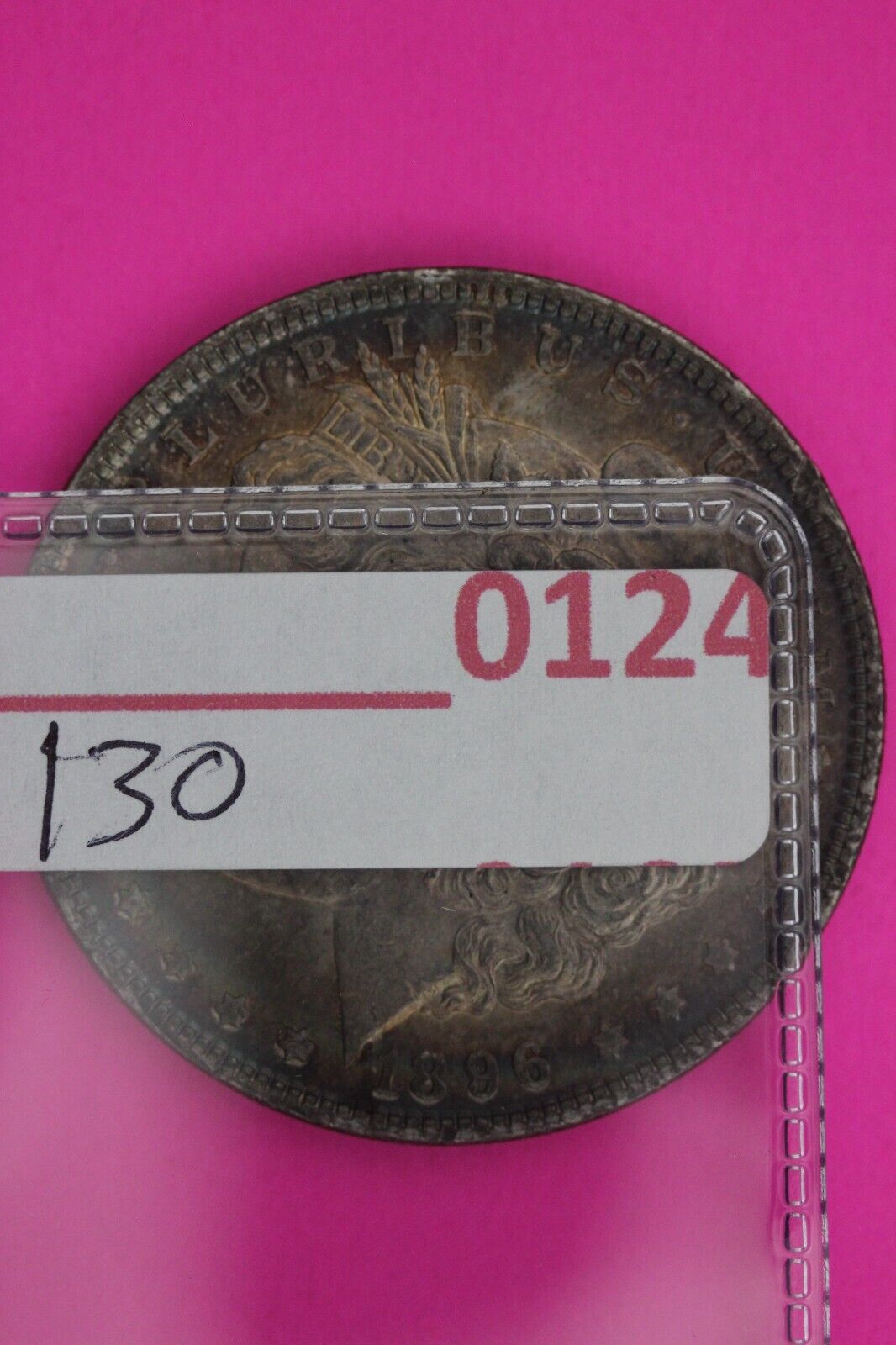 Rainbow Toned 1896 P Liberty Morgan Silver Dollar Coin Guaranteed Authentic 124N