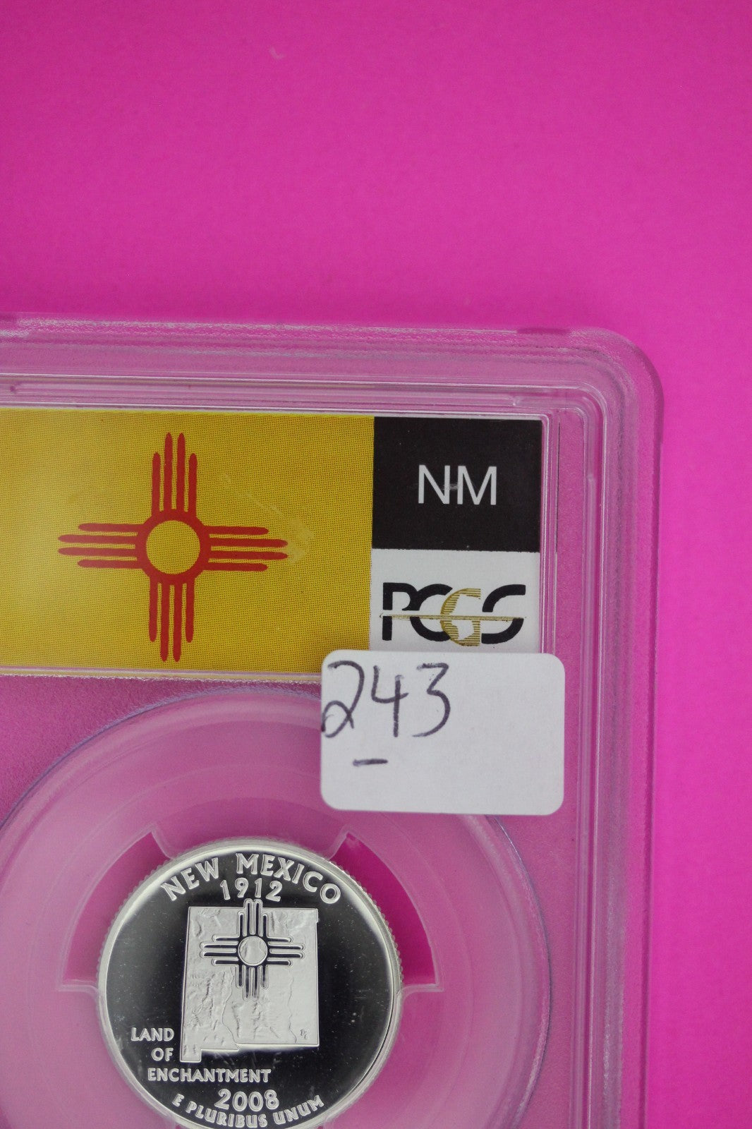 2008 S PF 69 New Mexico Silver State Quarter PCGS Certified Authentic Slab 243