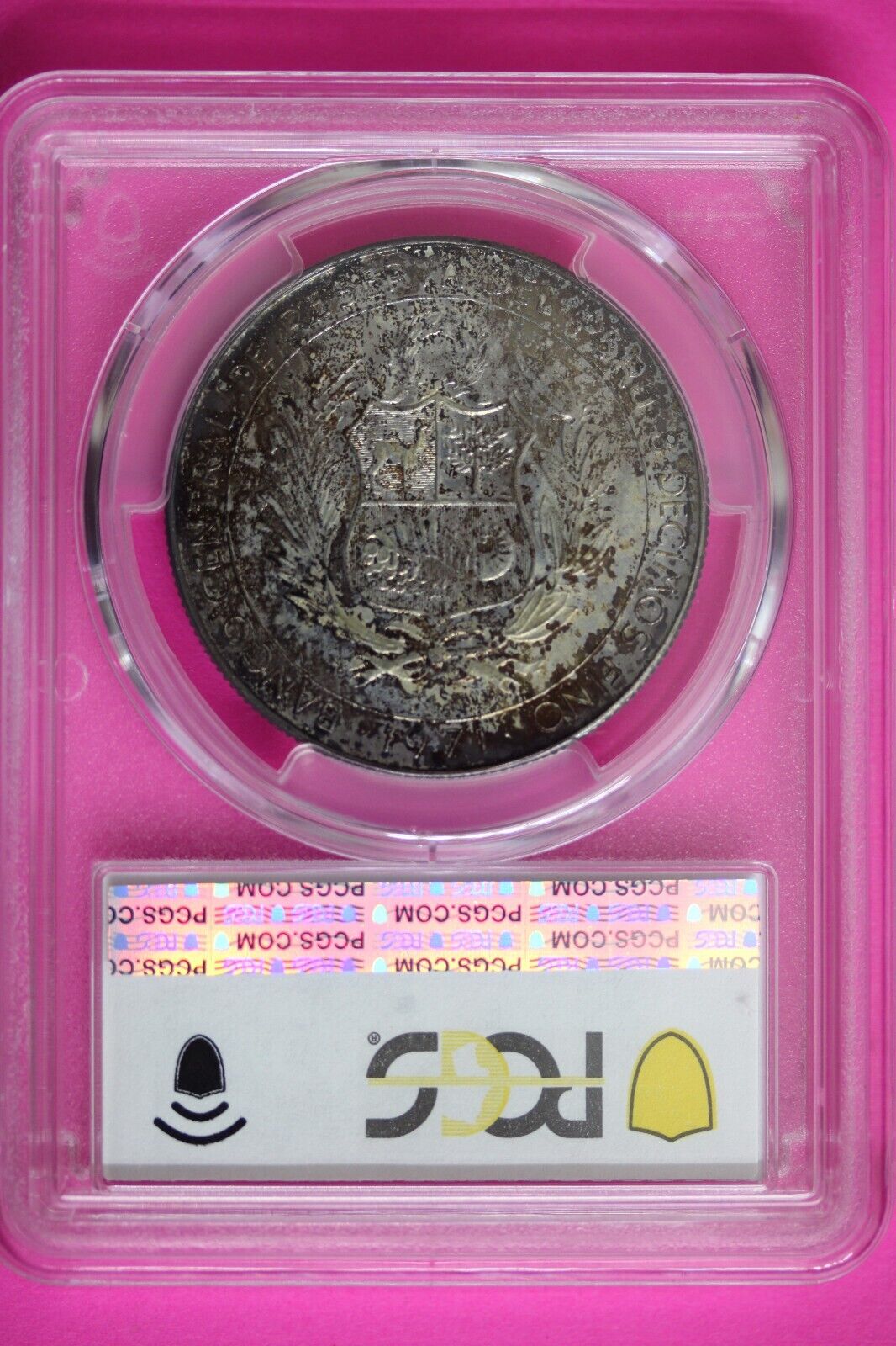Toned 1971 L MS 66 Peru 150th Anniversary Independence 50 Sol PCGS Trueview 1526