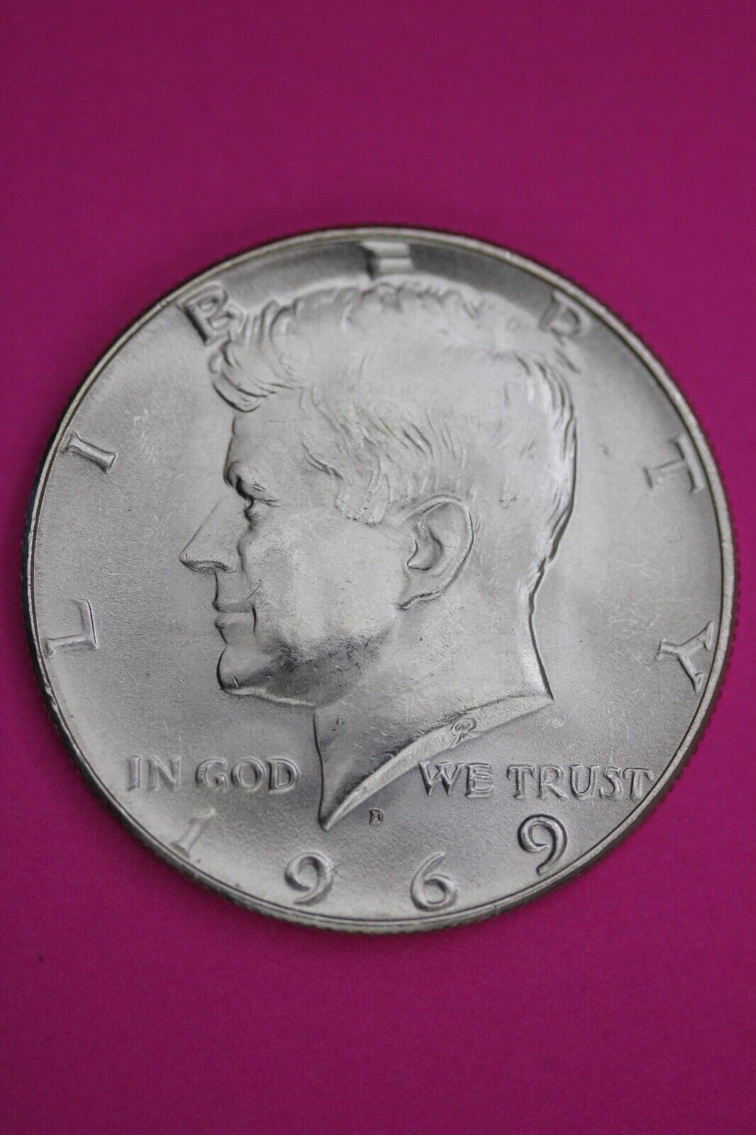 Gem BU 1969 D John F Kennedy Half Dollar 40% Silver Same Coin In Pics TOM 07