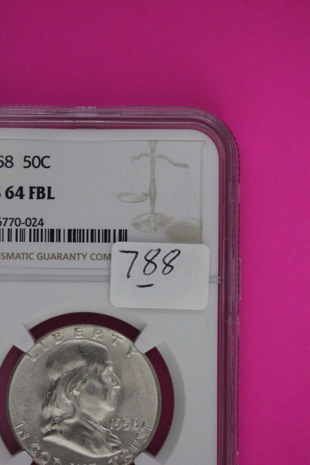 Full Bell Lines 1953 D MS 64 FBL Ben Franklin Half Dollar Silver Coin NGC 787