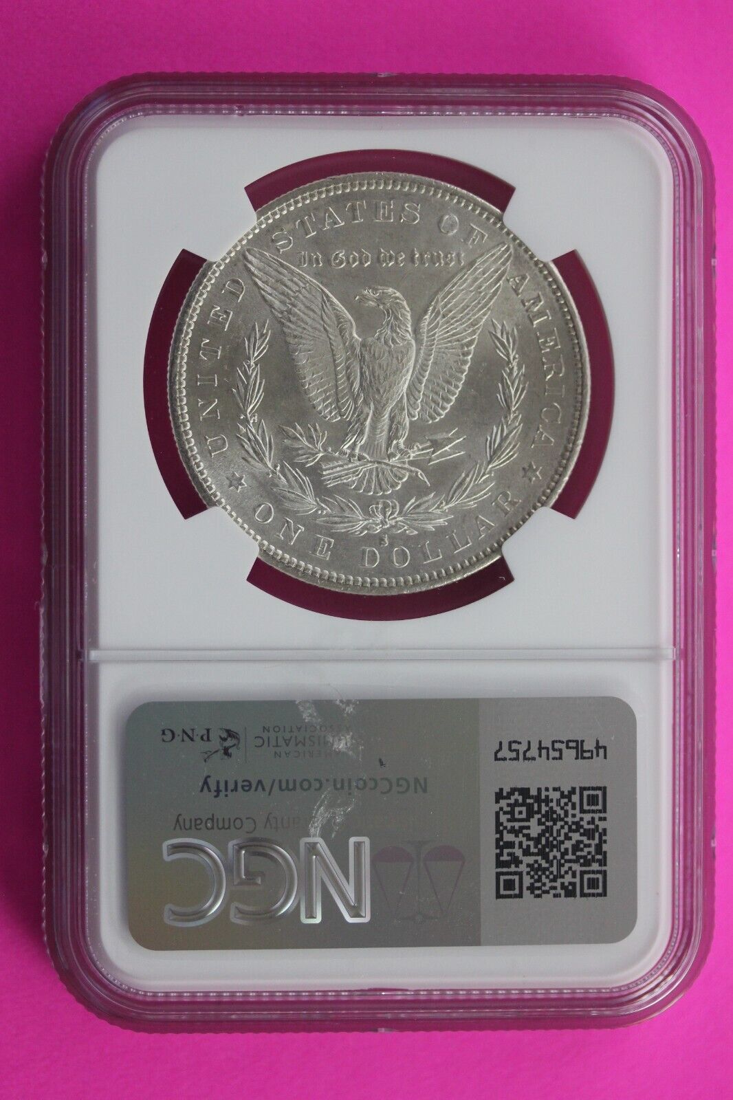 1890 S MS 62 Liberty Morgan Silver Dollar NGC Certified Slab Free Shipping 656