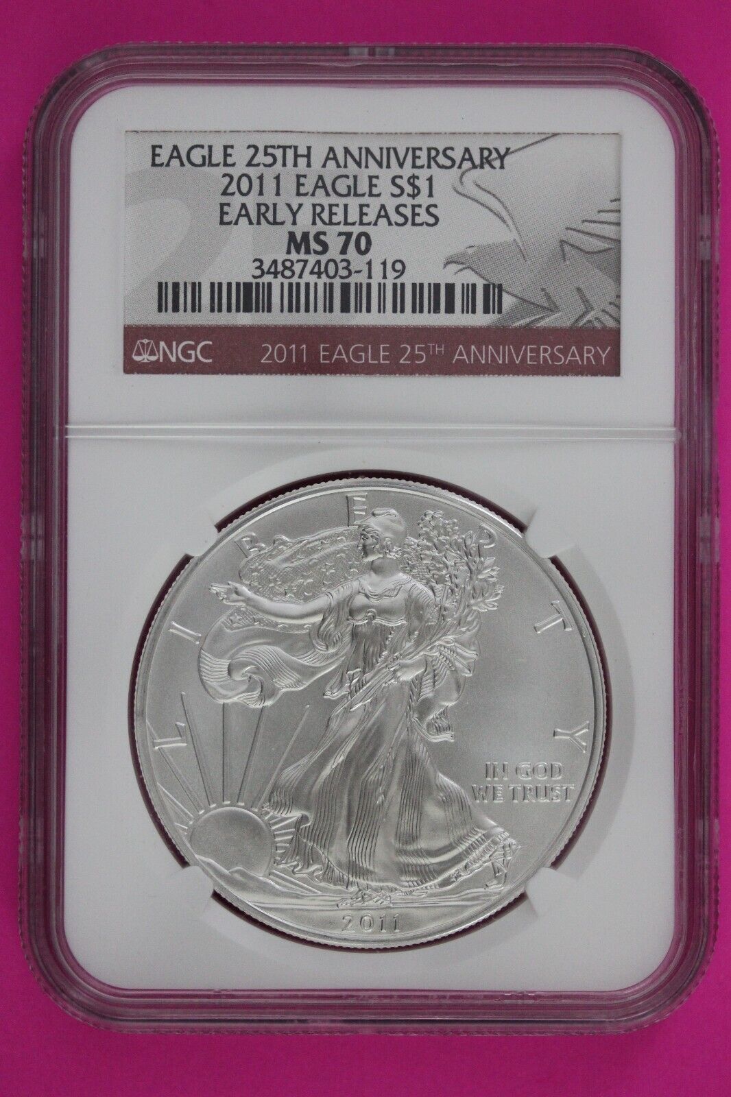 2011 MS 70 Silver American Eagle 25th Anniversary NGC Graded First Releases 275
