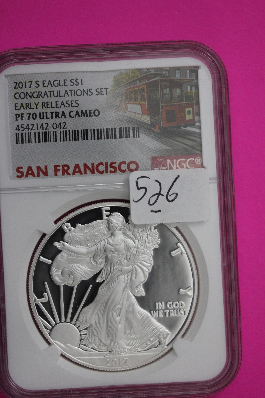 2017 S PF 70 Silver American Eagle From Congratulations Set Early Releas NGC 526