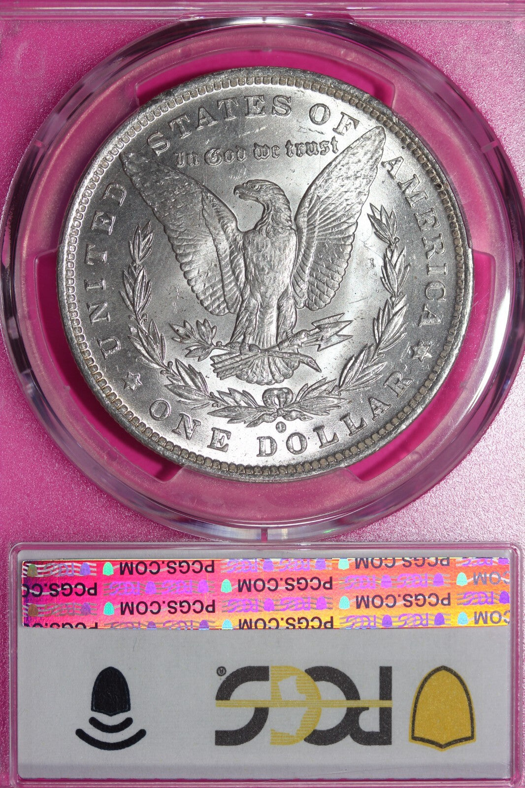 Rainbow Toned 1884 O MS 63 Morgan Liberty Silver Dollar PCGS Certified Slab 204