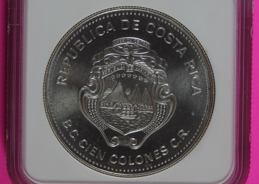 1979 MS 67 Year Of The Child Costa Rica 1 OZ Silver 100C NGC Certified Slab 1103