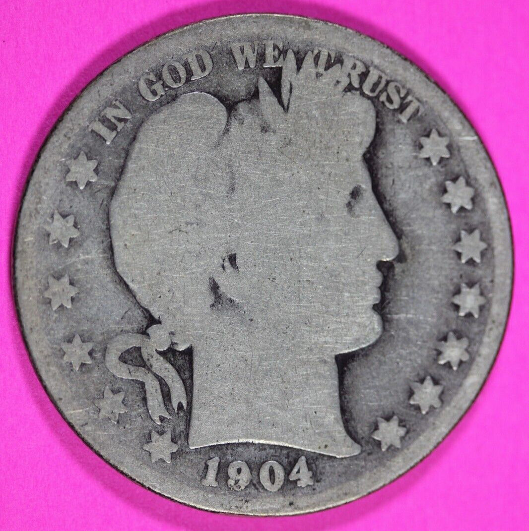1904 S Barber Liberty Half Dollar Scarce Semi Key Date Coin San Francisco 270
