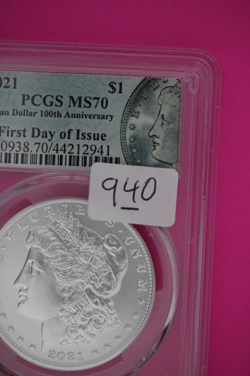RARE 2021 MS 70 Morgan Silver Dollar 1rst Day Issue PCGS Graded Authentic 940