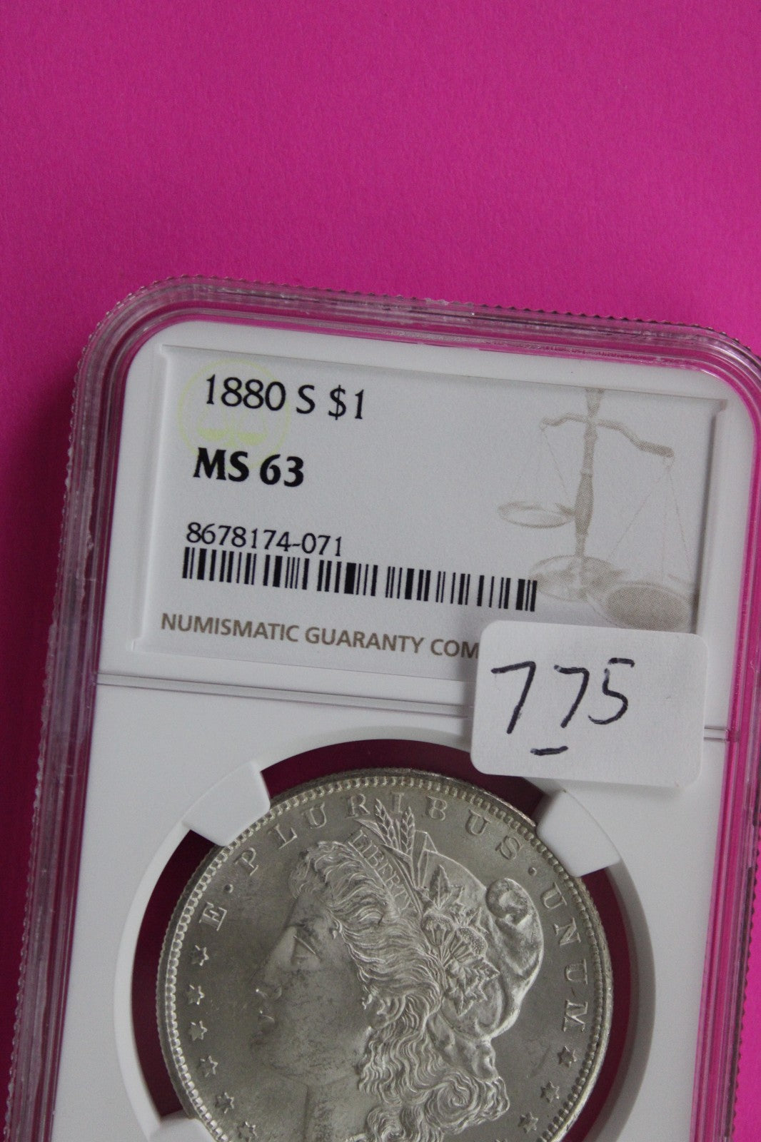 1880 S MS 63 Liberty Morgan Silver Dollar NGC Certified Graded Authentic 775