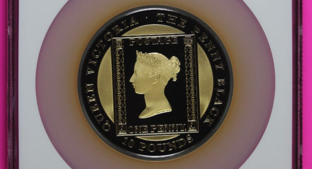 2020 5 OZ 999 Fine Silver Gilded Penny Black Isle Of Man COA $50 NGC PF 70 8019