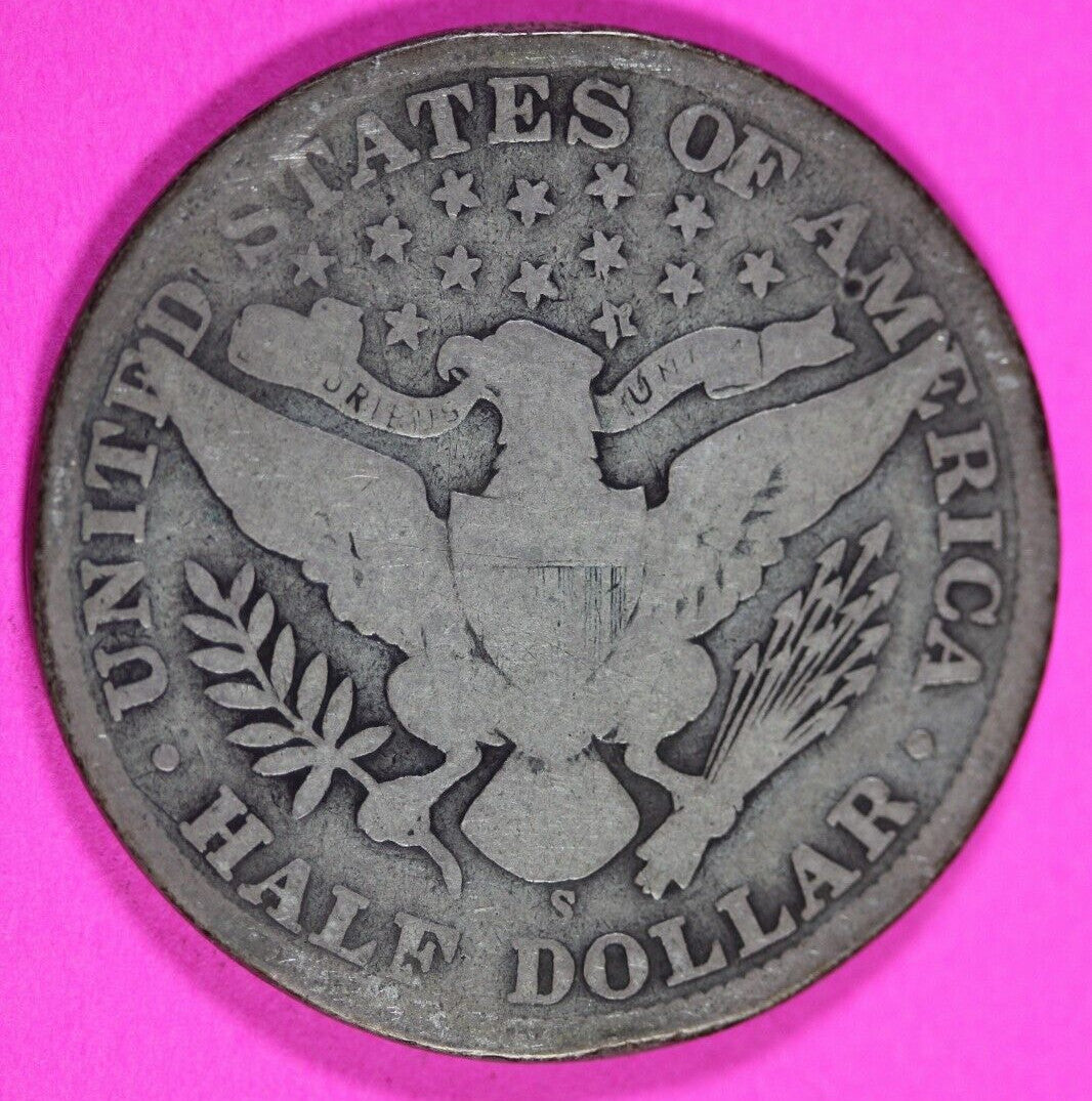 1909 S Inverted S Barber Liberty Half Dollar Scarce Semi Key Date Coin 218