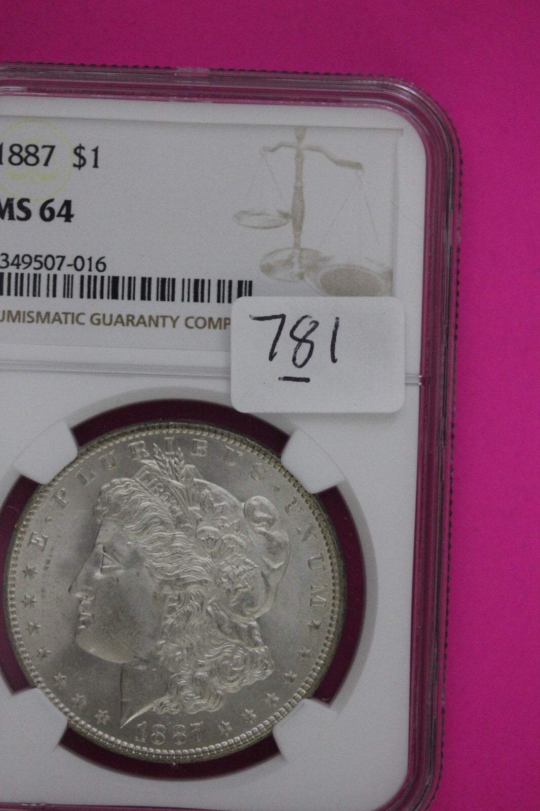 1887 P MS 64 Liberty Morgan Silver Dollar NGC Certified Graded Authentic 781