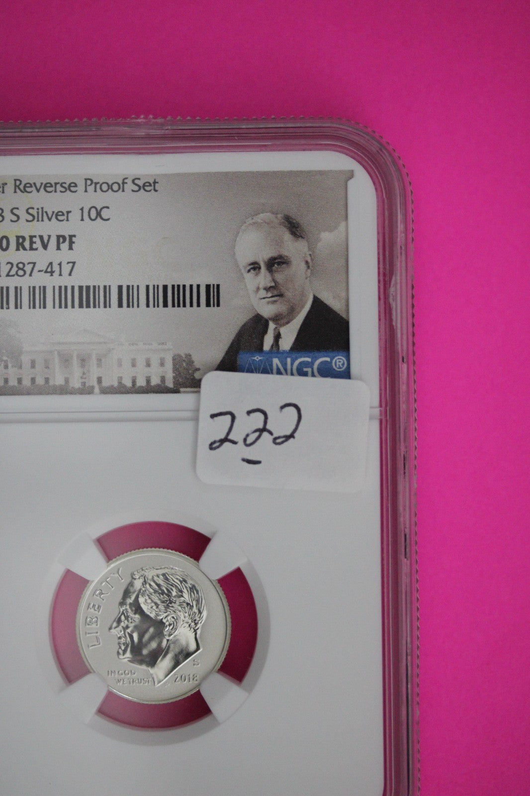 2018 S PF 70 Reverse Proof Roosevelt Silver Dime 1 Coin From a Proof Set NGC 222