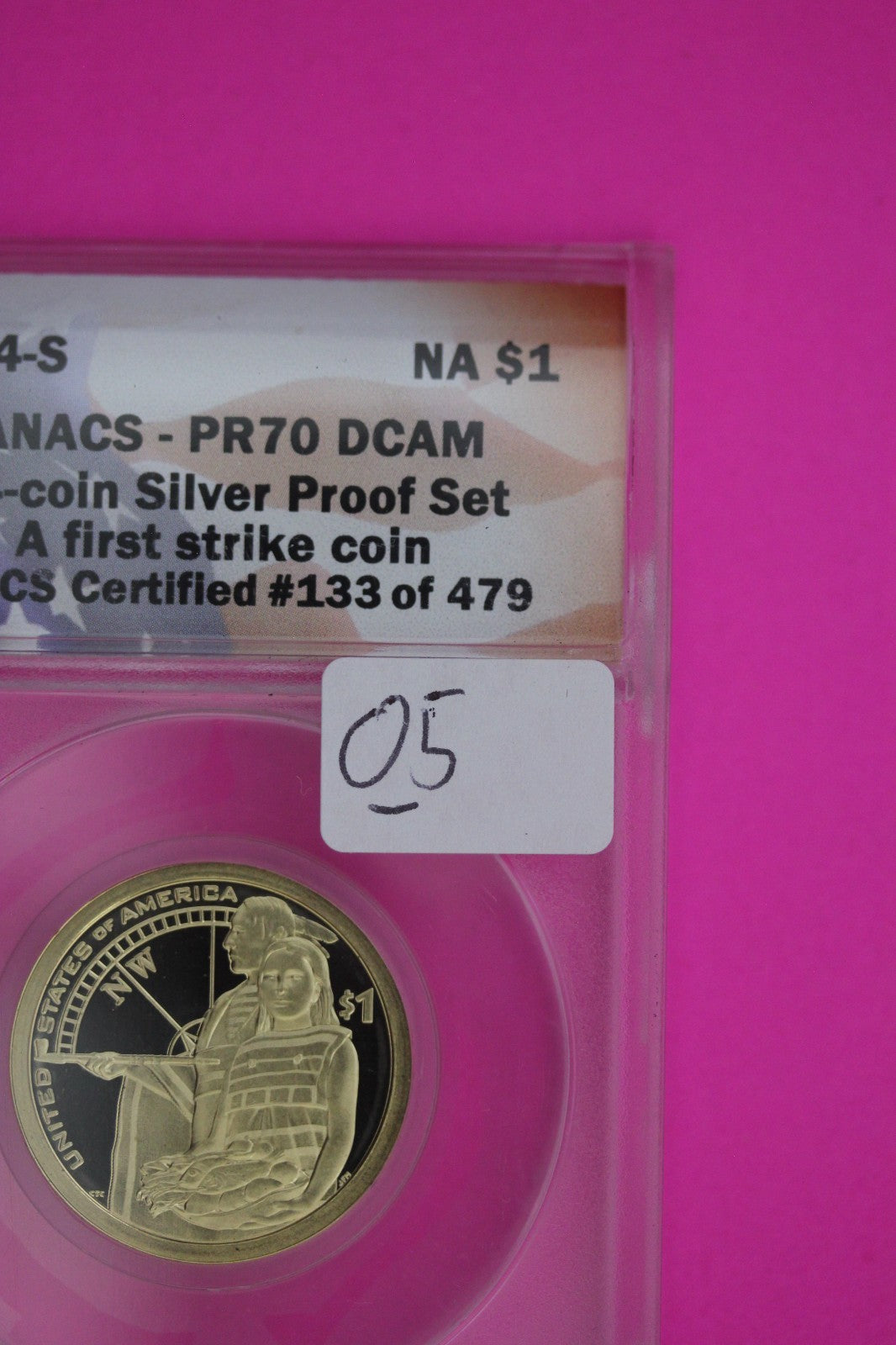 2014 S PR 70 Sacagawea Dollar Native American ANACS Certified Authentic Slab 05