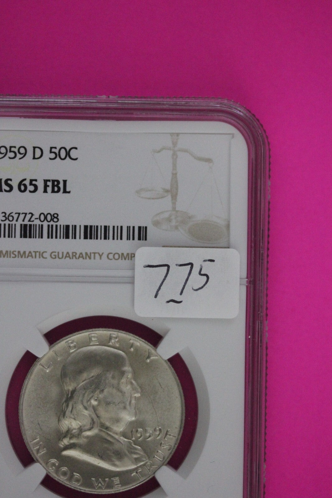 Full Bell Lines 1959 D MS 65 FBL Ben Franklin Half Dollar Silver Coin NGC 775