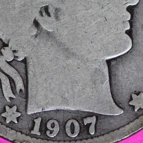 1907 O Barber Liberty Half Dollar Scarce Semi Key Date Coin New Orleans Mint 176