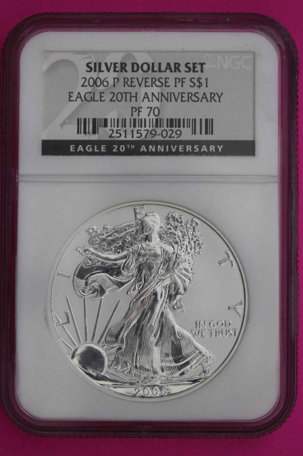 2006 P PR 70 Reverse Proof Silver Eagle NGC Graded Certified Authentic Slab 505