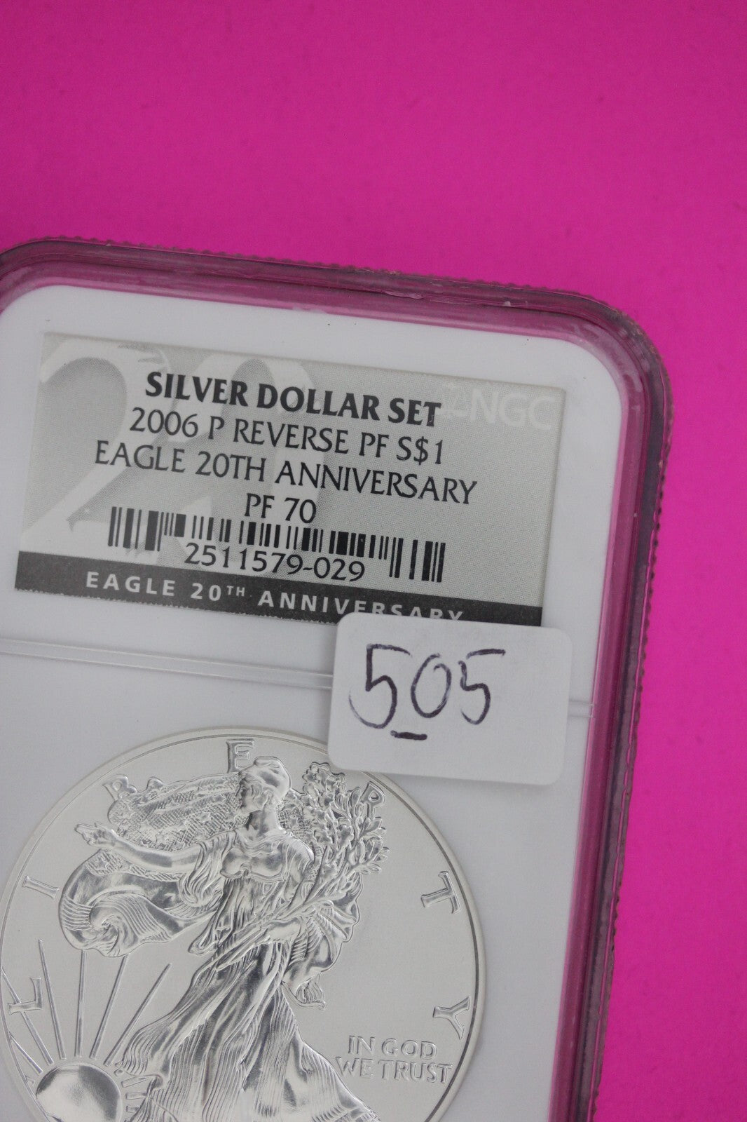 2006 P PR 70 Reverse Proof Silver Eagle NGC Graded Certified Authentic Slab 505