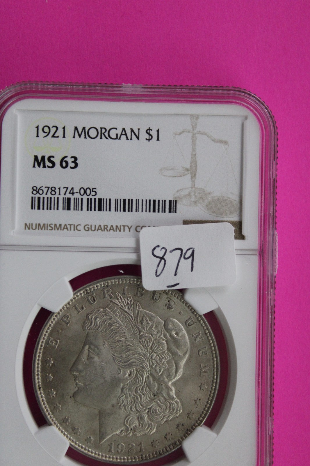 1921 P MS 63 Liberty Morgan Silver Dollar NGC Certified Graded Authentic 879