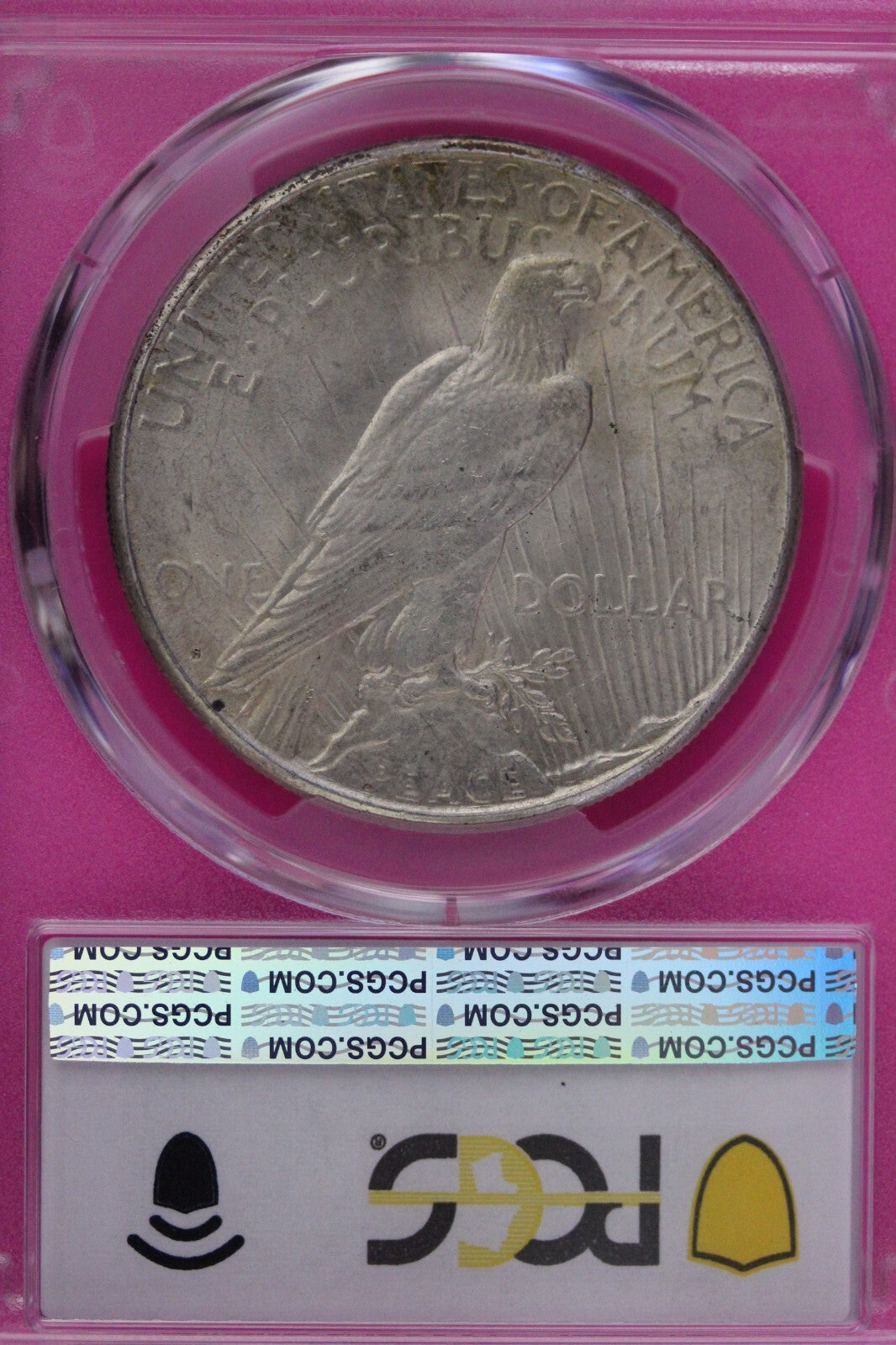 Toned 1923 S MS 62 Peace Silver Dollar PCGS Graded Certified Authentic Slab 674