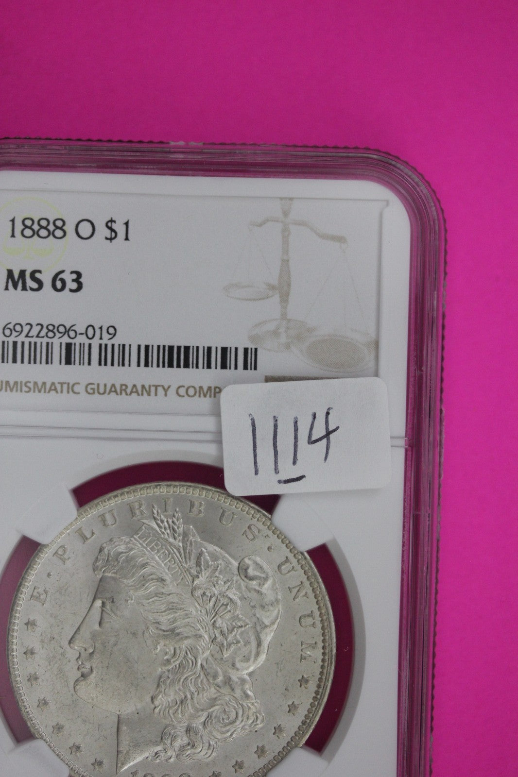 1888 O MS 63 Liberty Morgan Silver Dollar NGC Certified Graded Authentic 1114