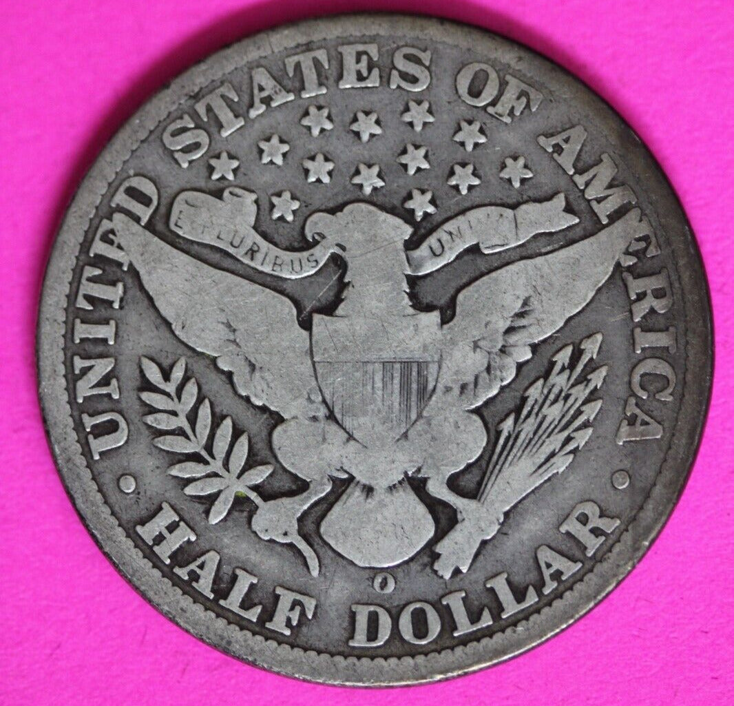1907 O Barber Liberty Half Dollar Scarce Semi Key Date Coin New Orleans Mint 176