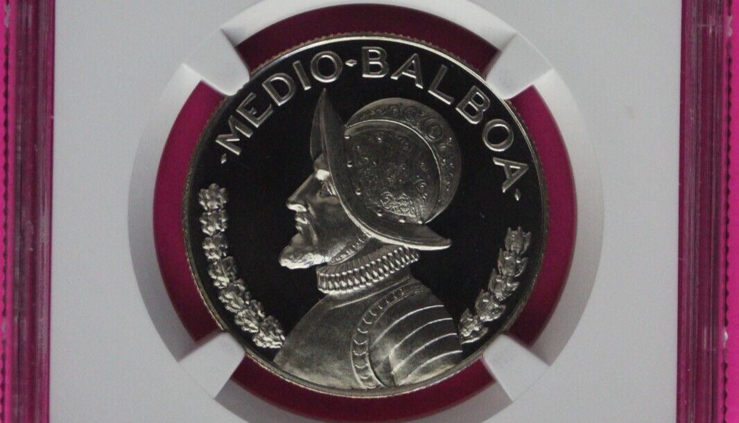 1974 Panama PF 69 Cameo Proof Silver 1/2 Balboa NGC Certified Graded Slab 1035