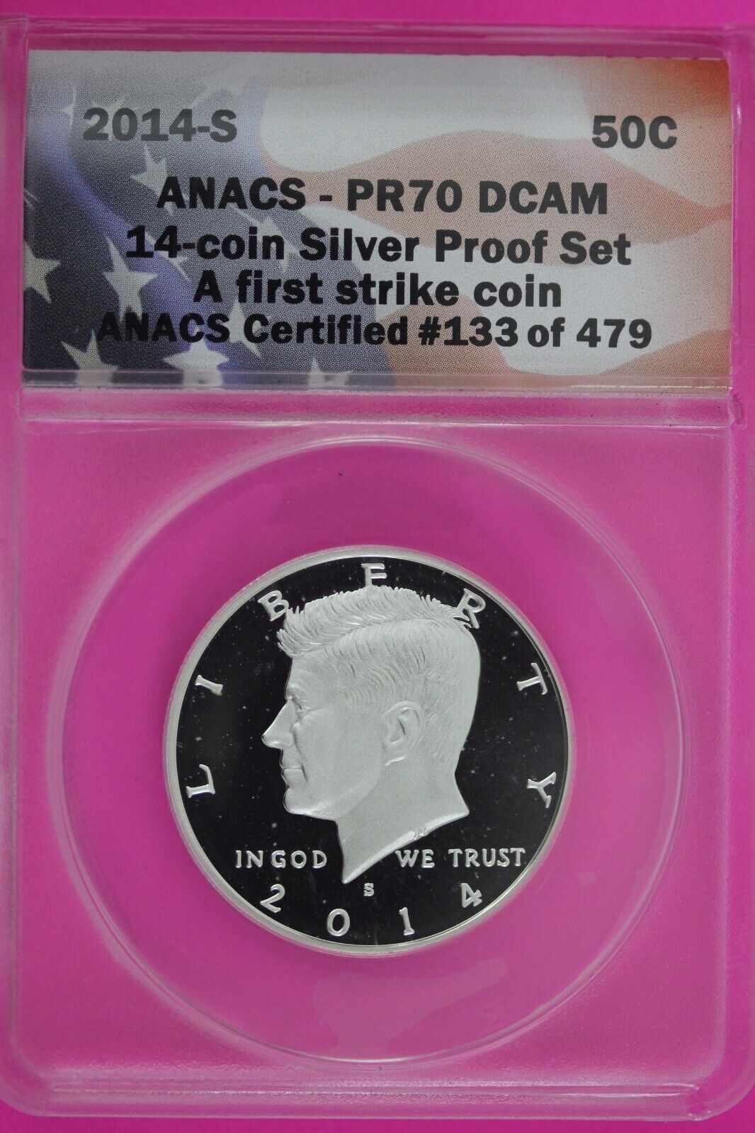 2014 S PR 70 Proof Silver Kennedy Half From Limited Edition Set ANACS 320