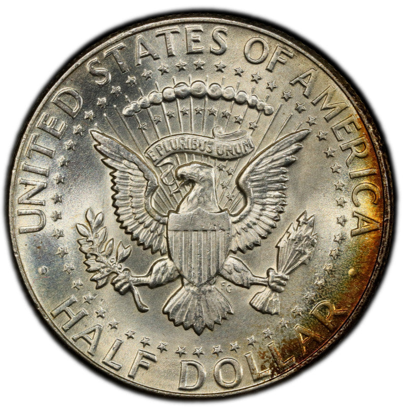 Toned 1964 P Silver MS 65 John F Kennedy Silver Half Dollar PCGS Graded 311