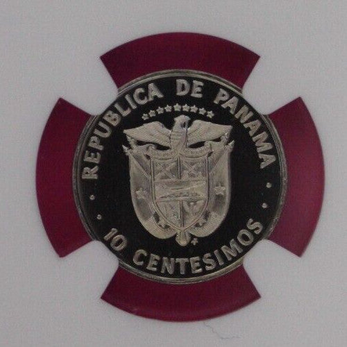 1980 Panama PF 69 Ultra Cameo Proof 10 Centesimos NGC Certified Graded Slab 871