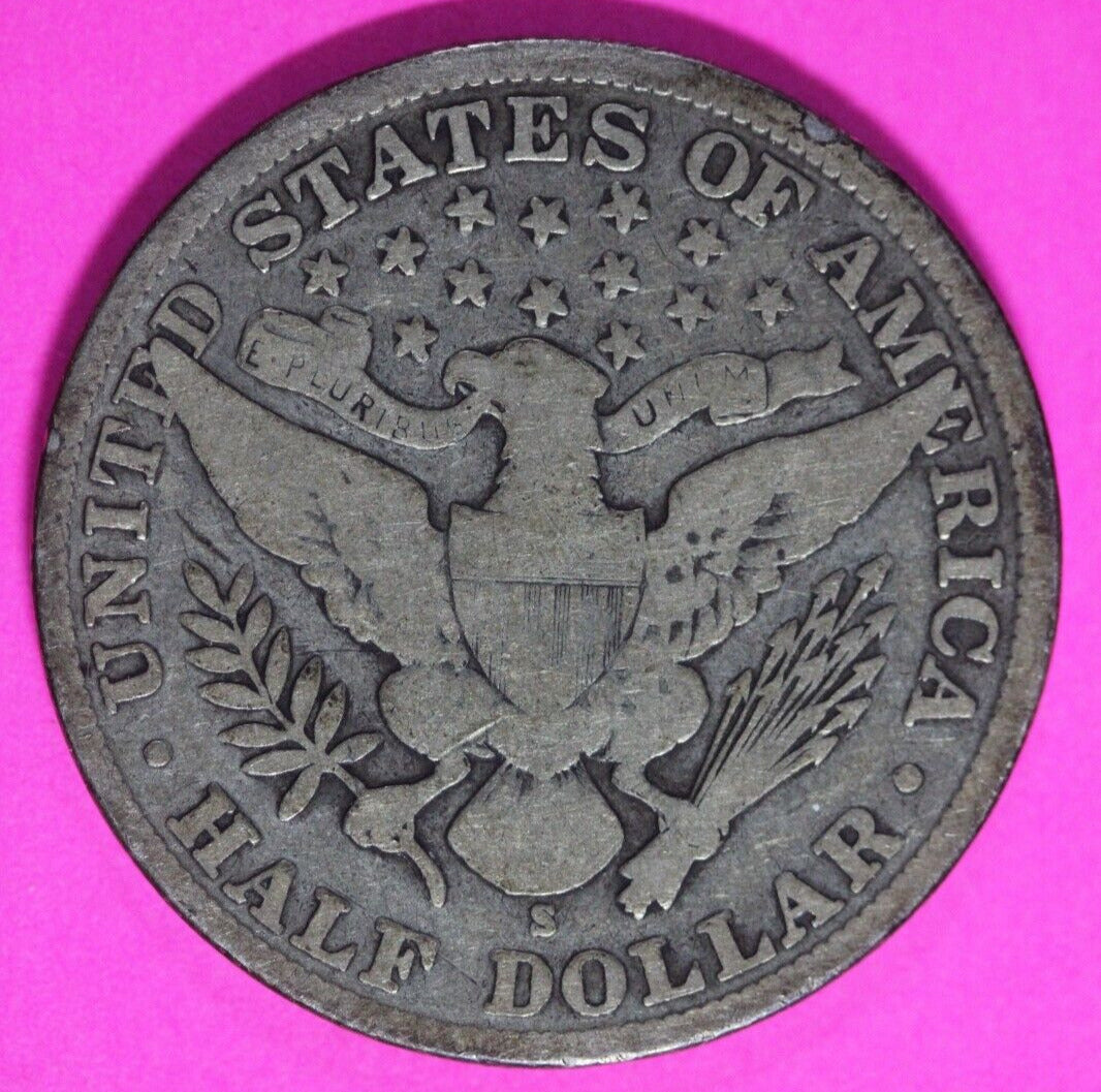 1909 S Barber Liberty Half Dollar Scarce Semi Key Date Coin San Francisco 214