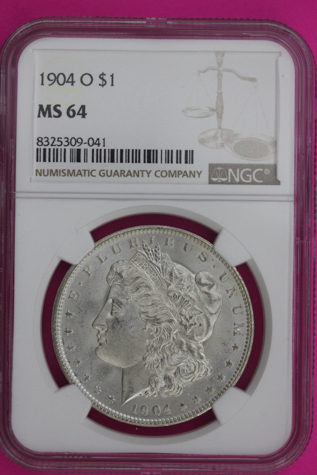 1904 O MS 64 Liberty Morgan Silver Dollar NGC Certified Graded Authentic 1100