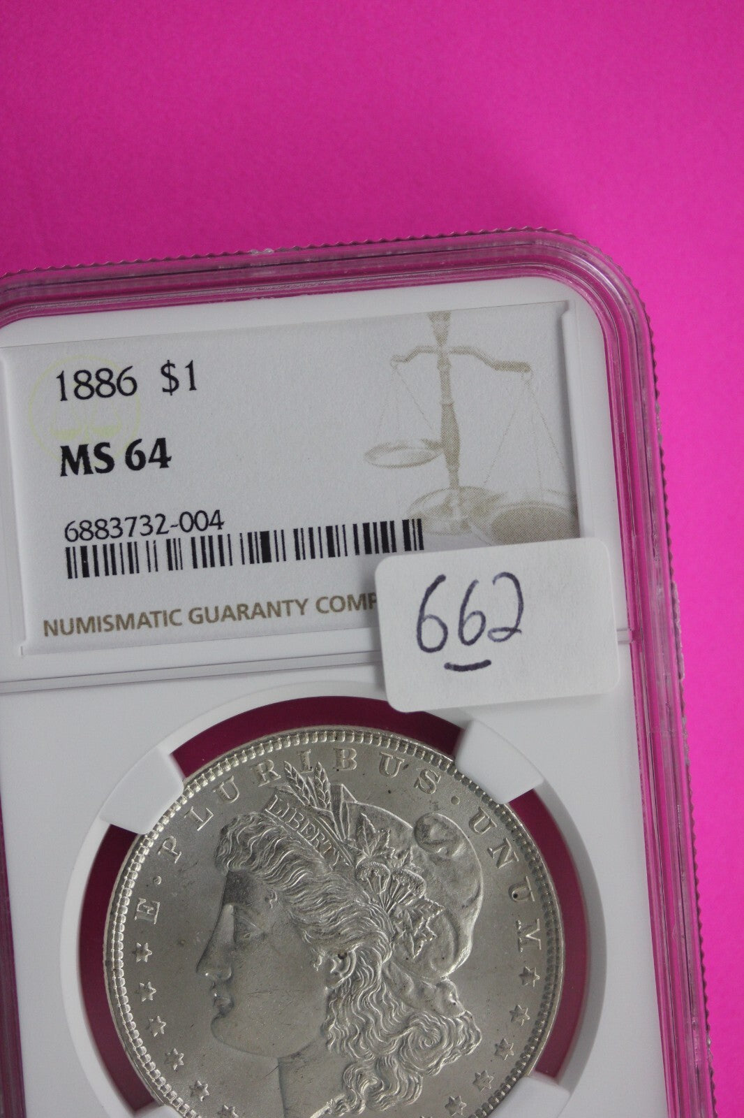 1886 P MS 64 Liberty Morgan Silver Dollar NGC Certified Graded Authentic 662