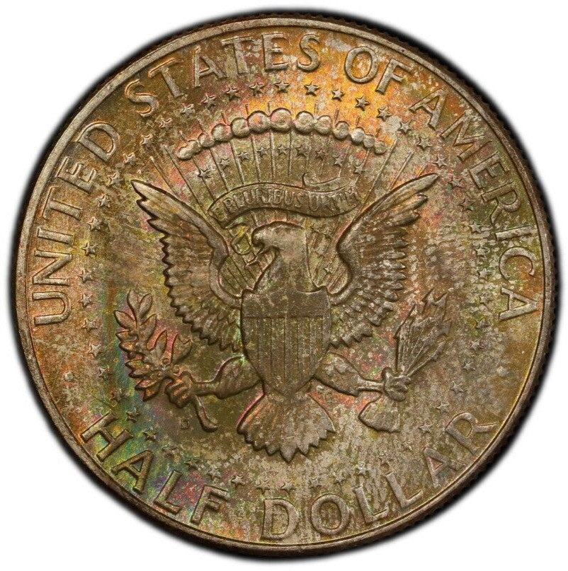 Toned 1964 D MS 66 John F Kennedy Silver Half Dollar PCGS Graded Authentic 667