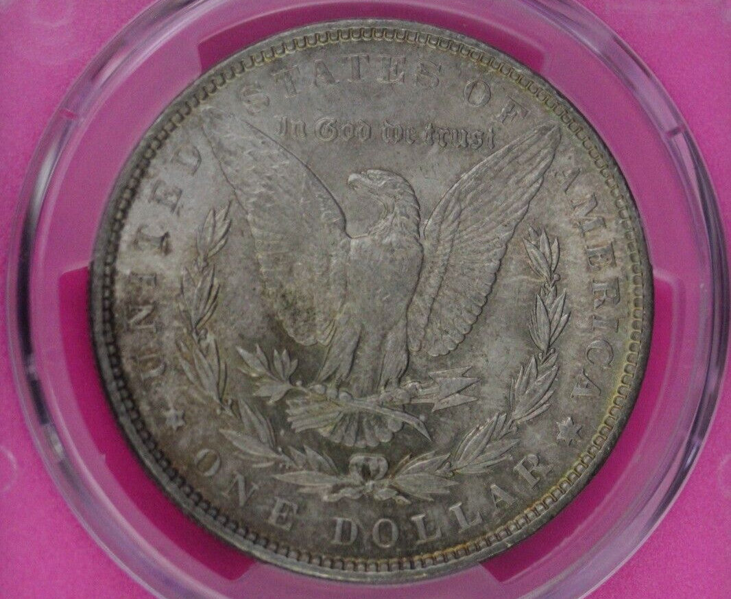 Toned 1890 P MS 62 Morgan Liberty Silver Dollar PCGS Certified Slab 46