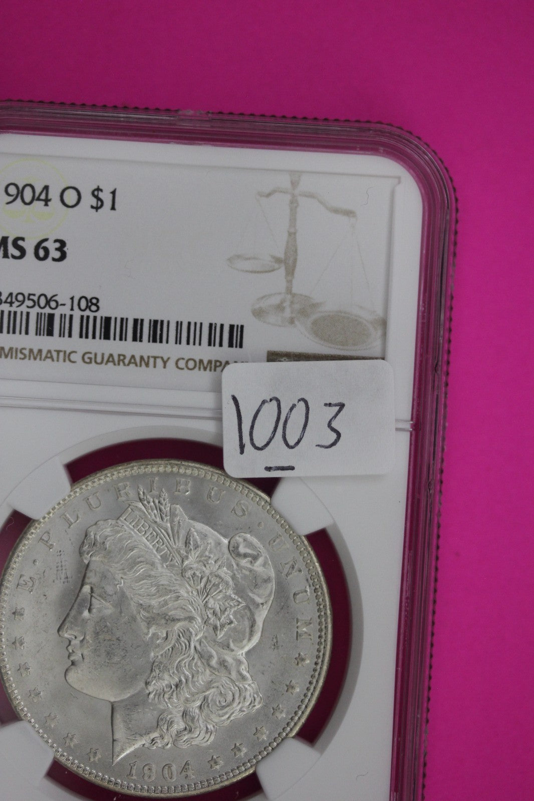 1904 O MS 63 Liberty Morgan Silver Dollar NGC Certified Graded Authentic 1003