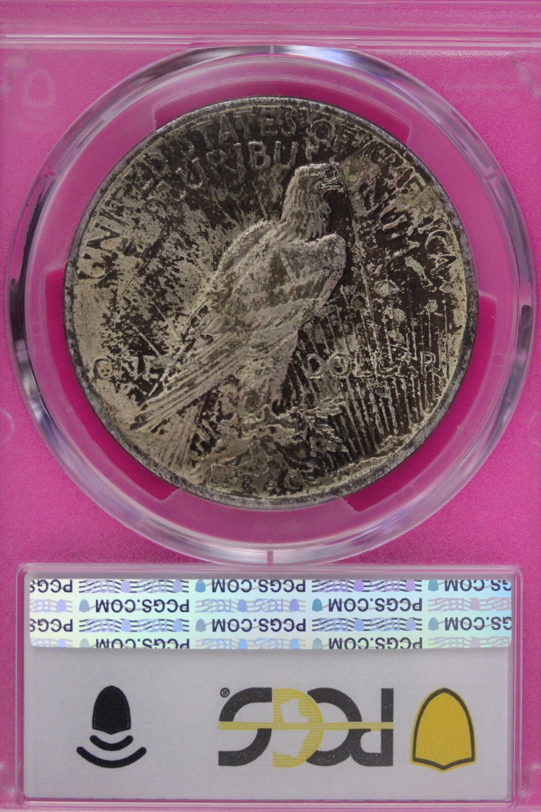 Toned 1924 P MS 63 Peace Silver Dollar PCGS Graded Certified Authentic Slab 395