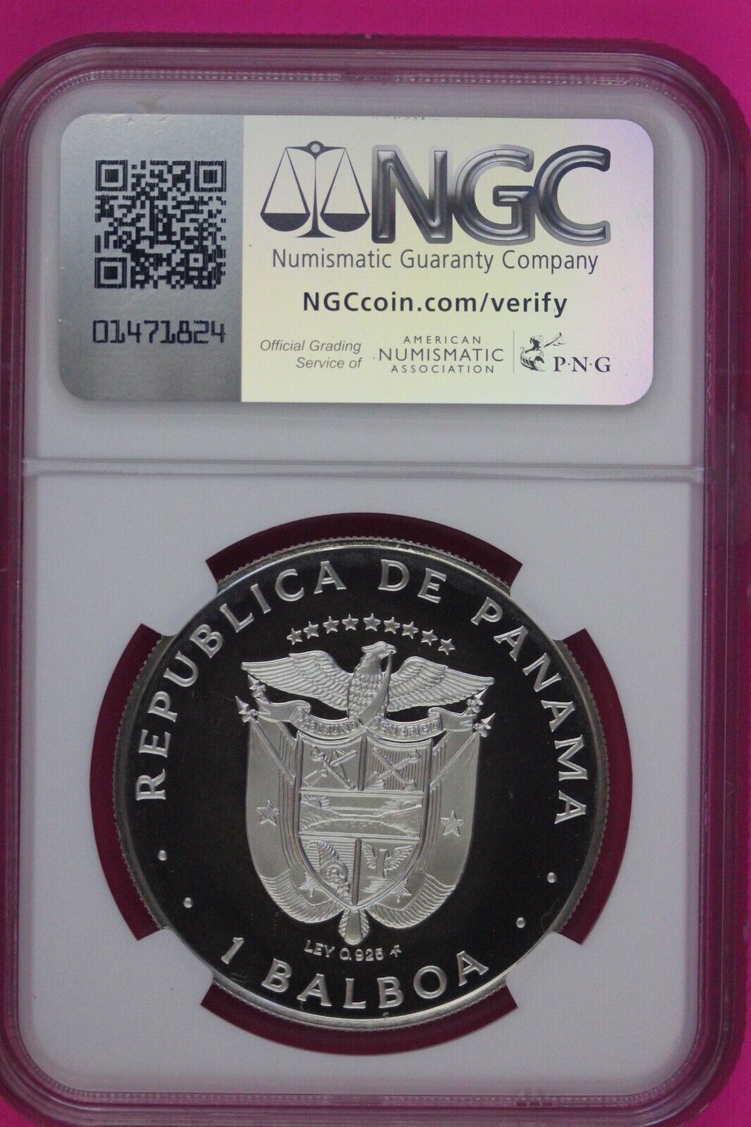 1979 Panama PF 68 Ultra Cameo Proof Silver Balboa NGC Certified Graded Slab 1073