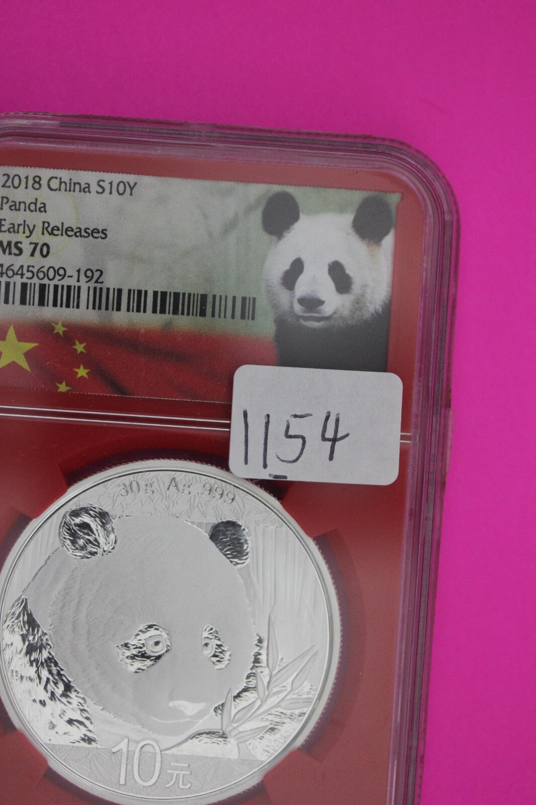 2018 MS 70 China Panda Early Releases 1 OZ Silver Coin NGC Graded Authentic 1154