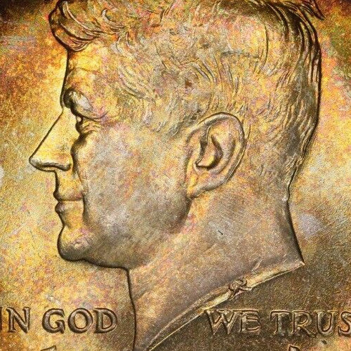 Gold Toned Color 1964 P MS 65 Kennedy Half Dollar PCGS Trueview Certified 701