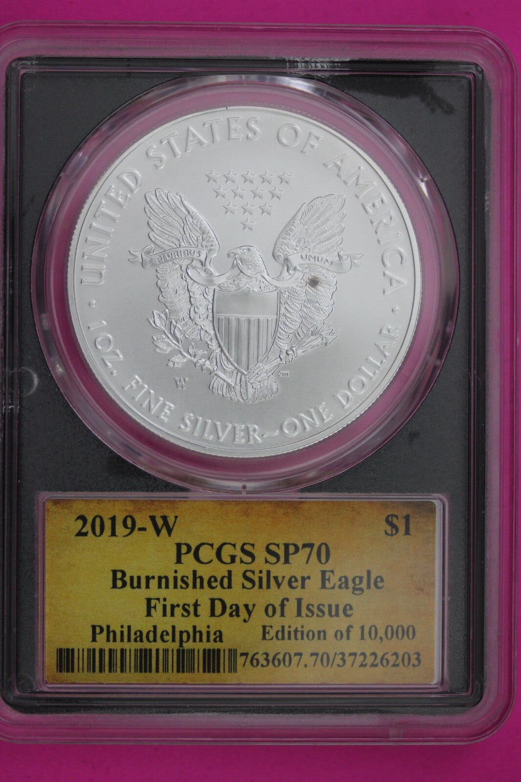 2019 (W) SP 70 Silver Eagle Thomas Cleveland PCGS Certified Graded Authentic 650