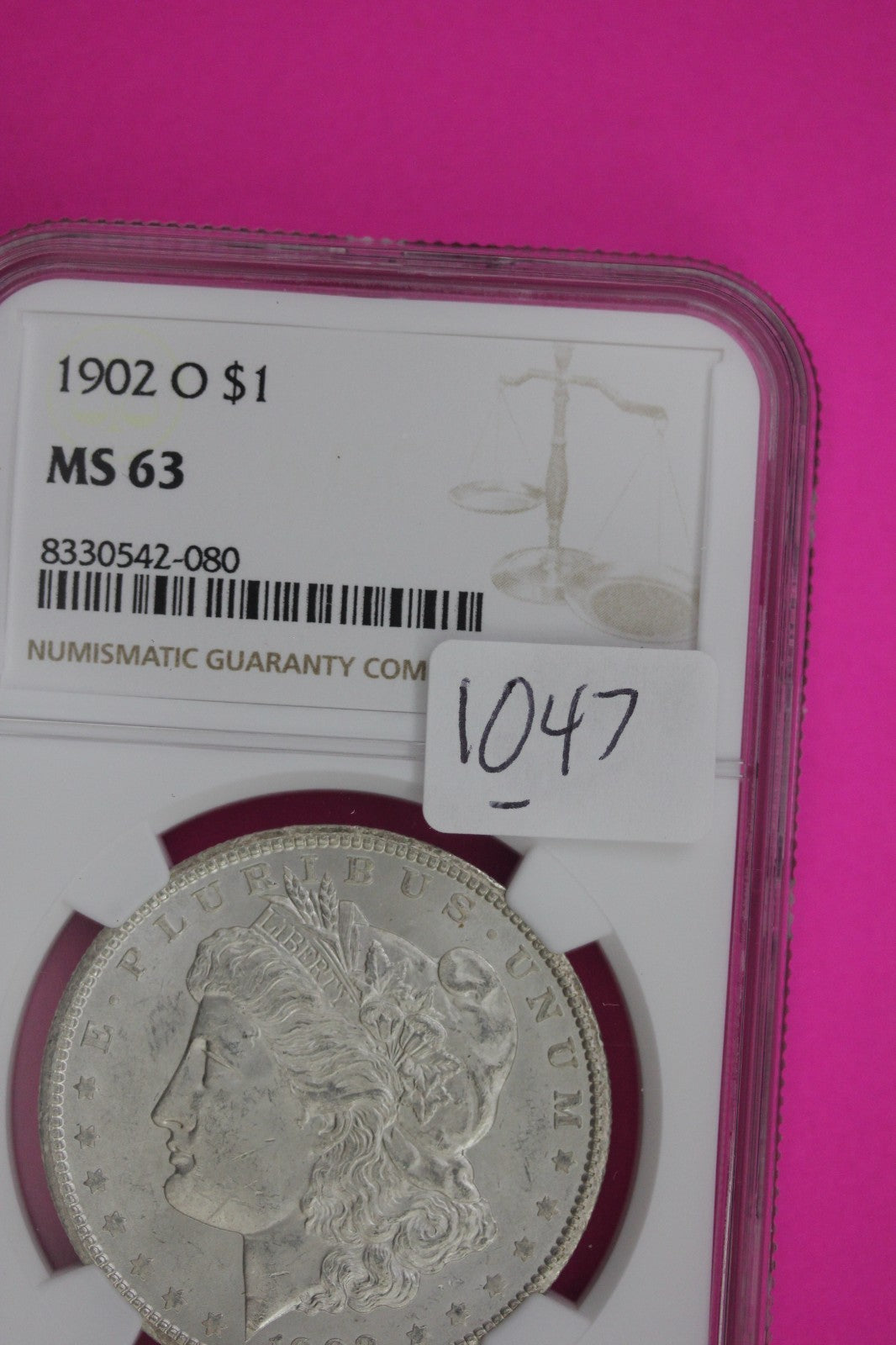 1902 O MS 63 Liberty Morgan Silver Dollar NGC Certified Graded Authentic 1047
