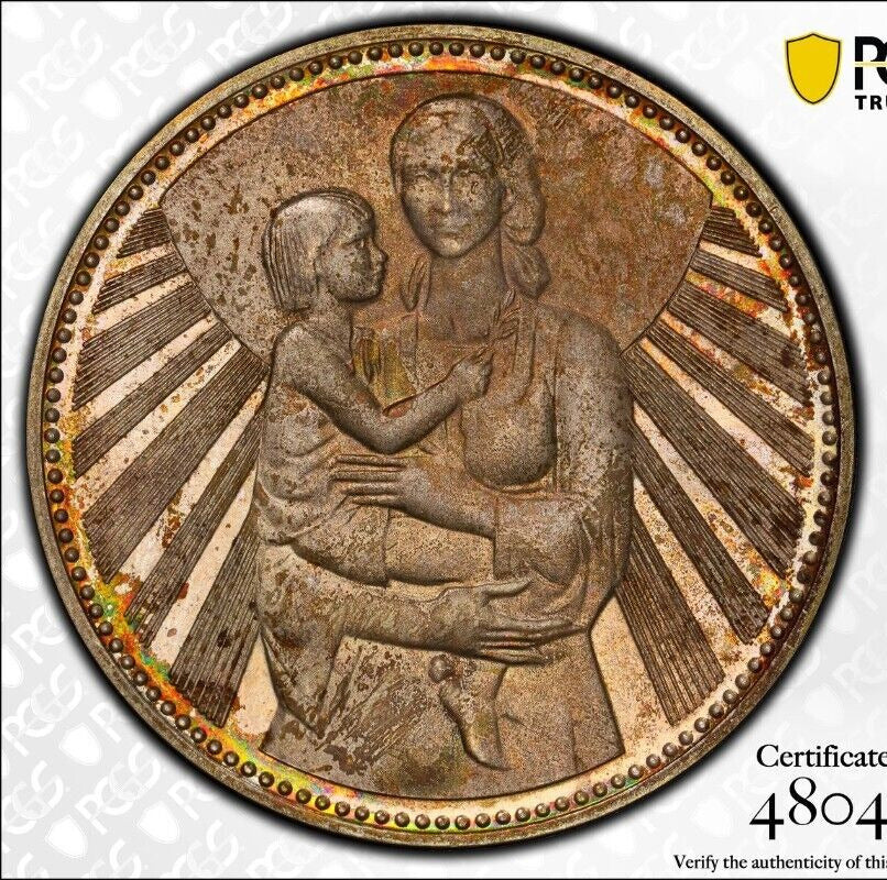 Color Toned 1981 PR 66 Bulgaria 25 Leva Mother and Child PCGS Trueview 1116
