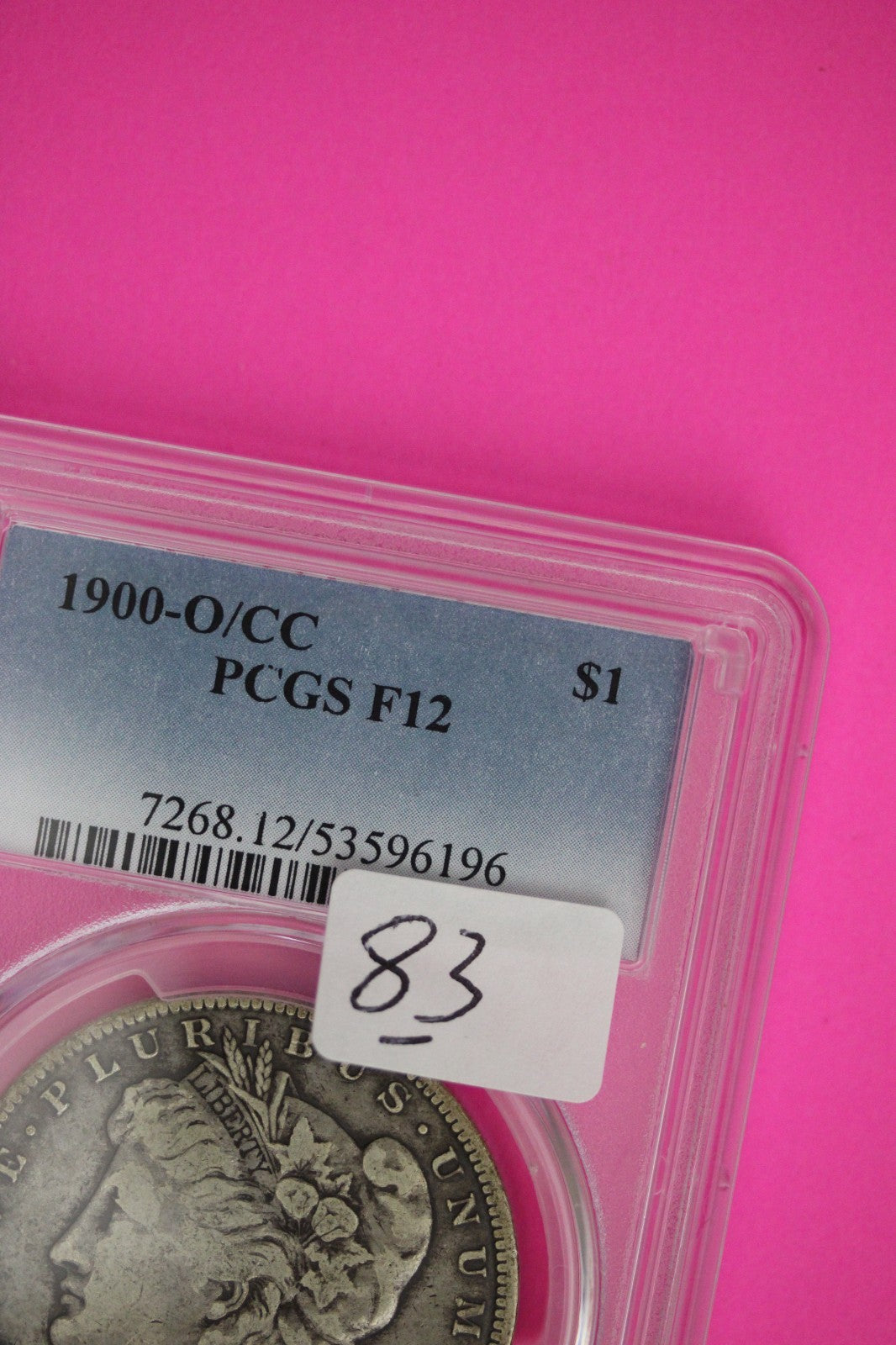1900 O/CC F 12 Liberty Morgan Silver Dollar PCGS Graded Authentic Certified 83