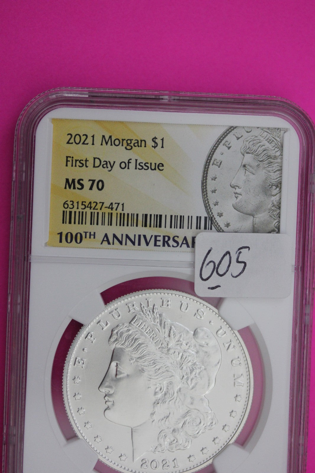 RARE 2021 MS 70 Morgan Silver Dollar 1rst Day Issue NGC Authentic Graded 605