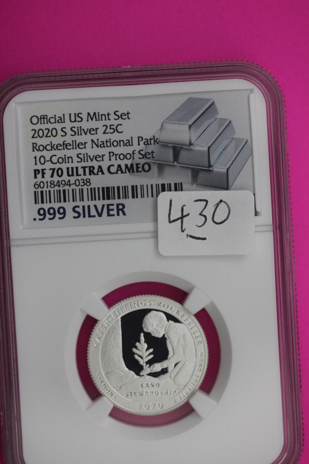 2020 S PF 70 Silver Quarter Rockefeller National Park NGC From Mint Set 430
