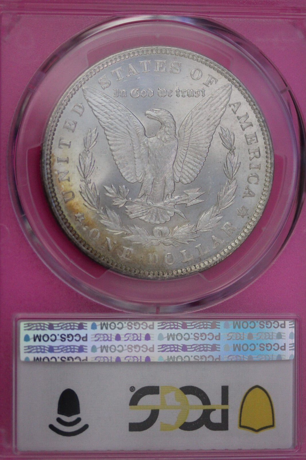 Rainbow Toned 1898 P MS 63 Morgan Liberty Silver Dollar PCGS Certified Slab 21