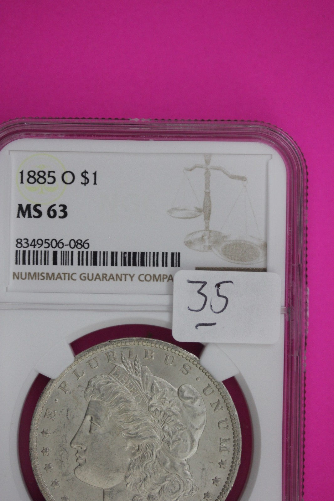 1885 O MS 63 Liberty Morgan Silver Dollar NGC Certified Graded Authentic 35